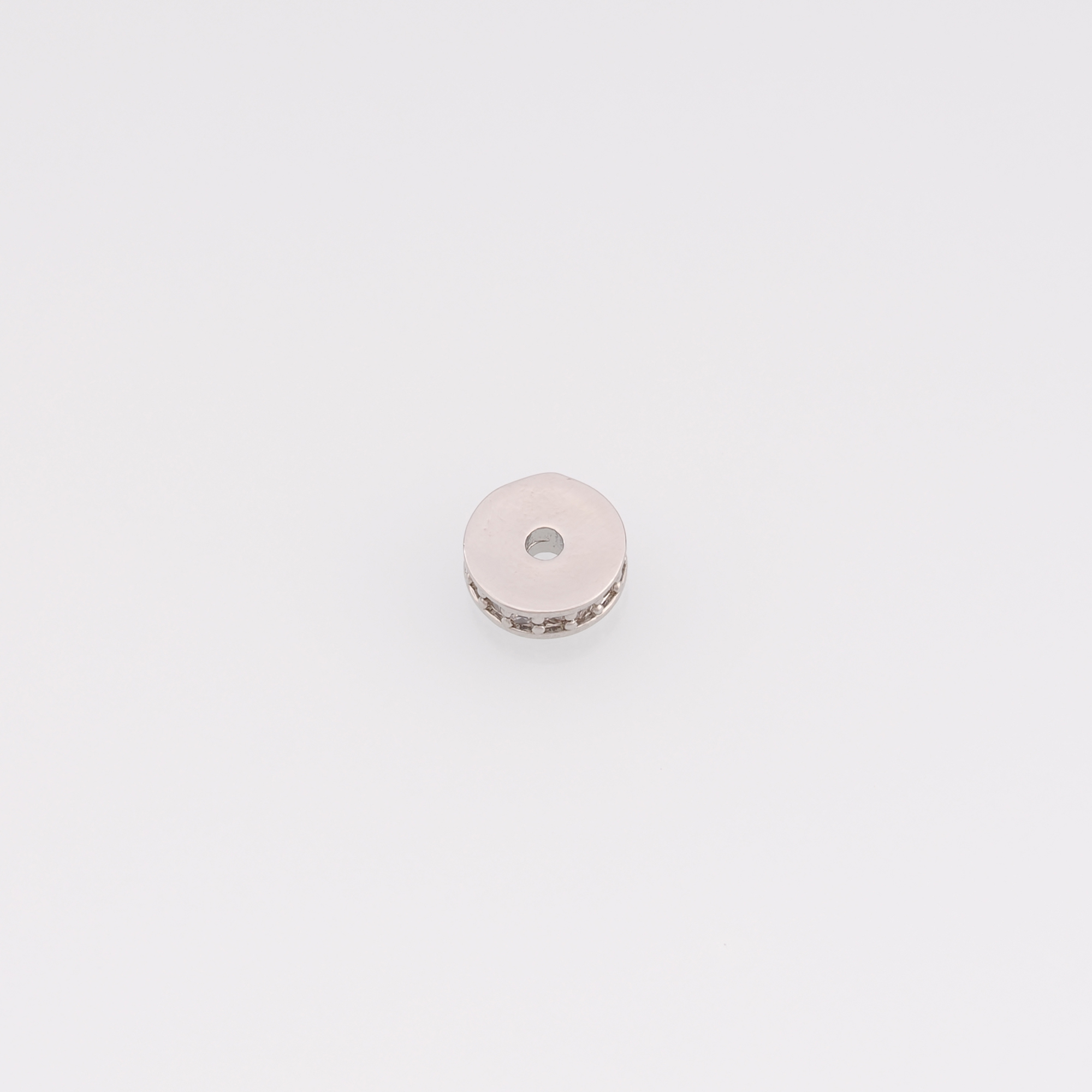 18K Gold Filled Round Flat Spacer Beads,CZ Round Spacer Beads,DIY Jewelry Making Supply