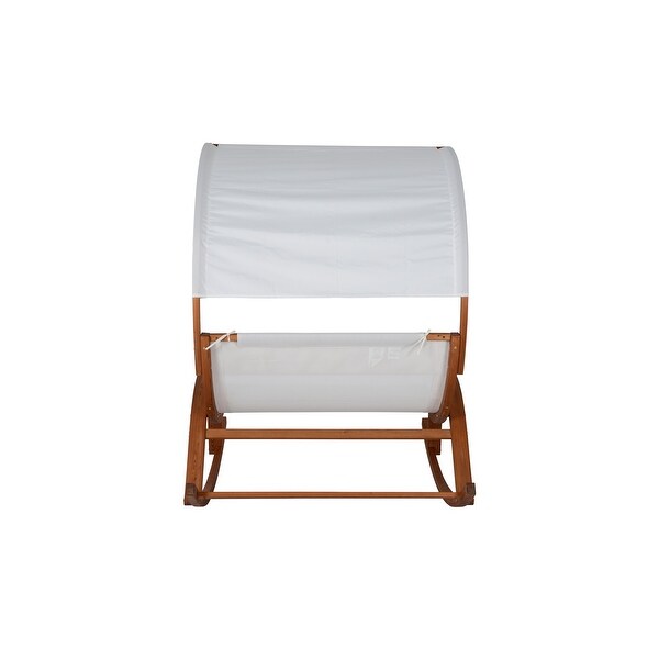 Island Retreat Bentwood Breeze Wood Frame Dual Rocking Lounger With Canopy