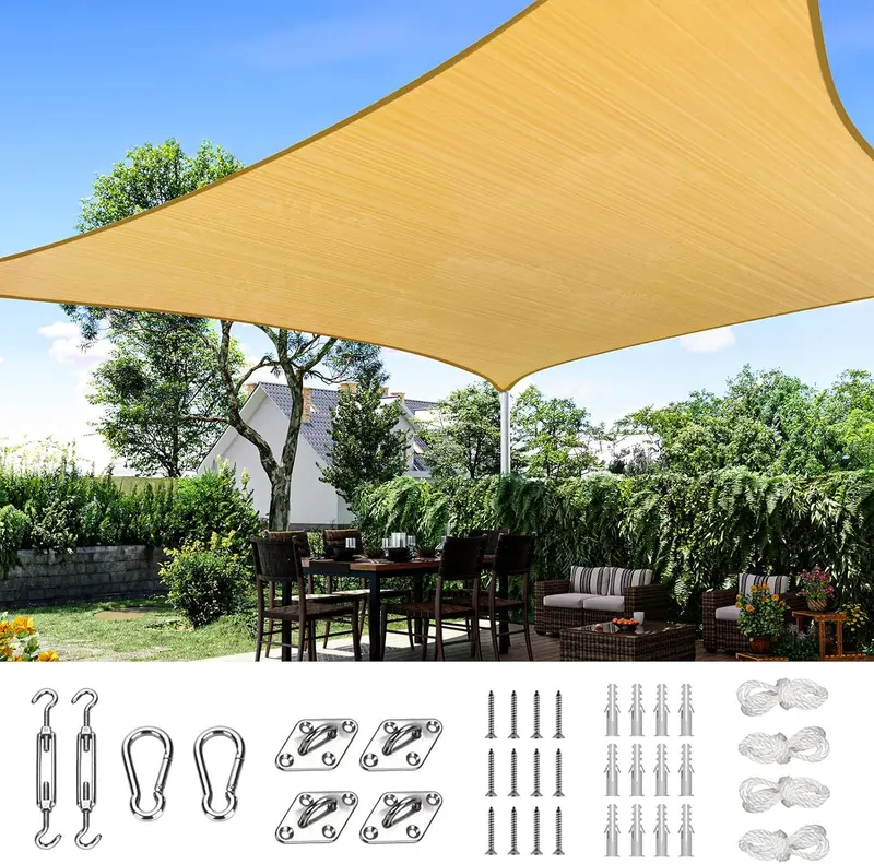 Quictent 20×26 ft Rectangular Sun Shade Sail – 185GSM HDPE, 98% UV Block, White/Grey Dual-Tone