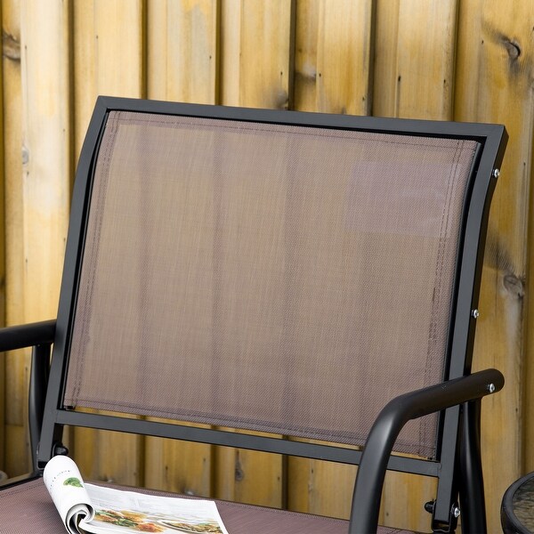 Outsunny Glider/Rocking Chair Set with Breathable Mesh Fabric,Curved Armrest
