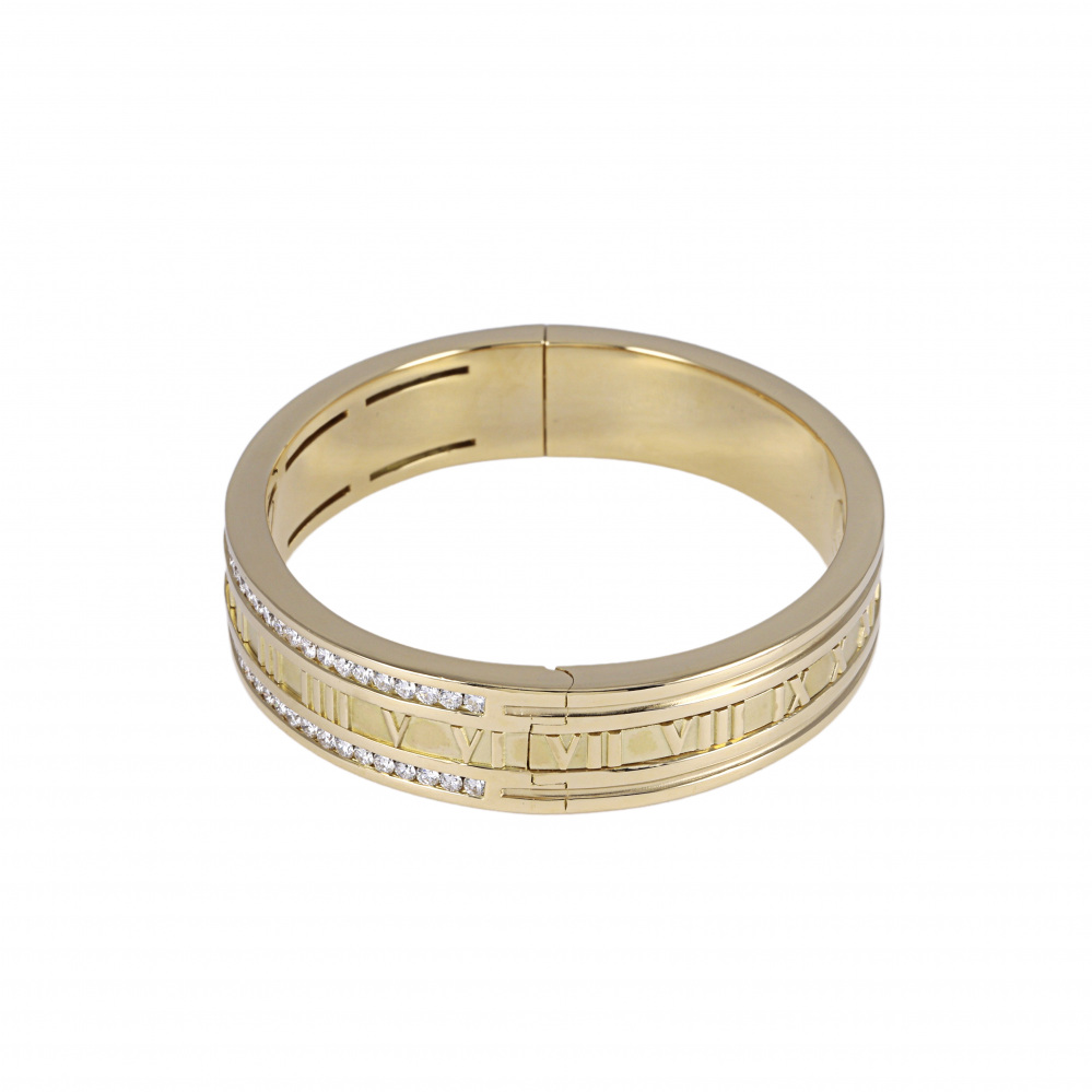 Tiffany & Co. Atlas Bracelet 18K Yellow Gold Diamond