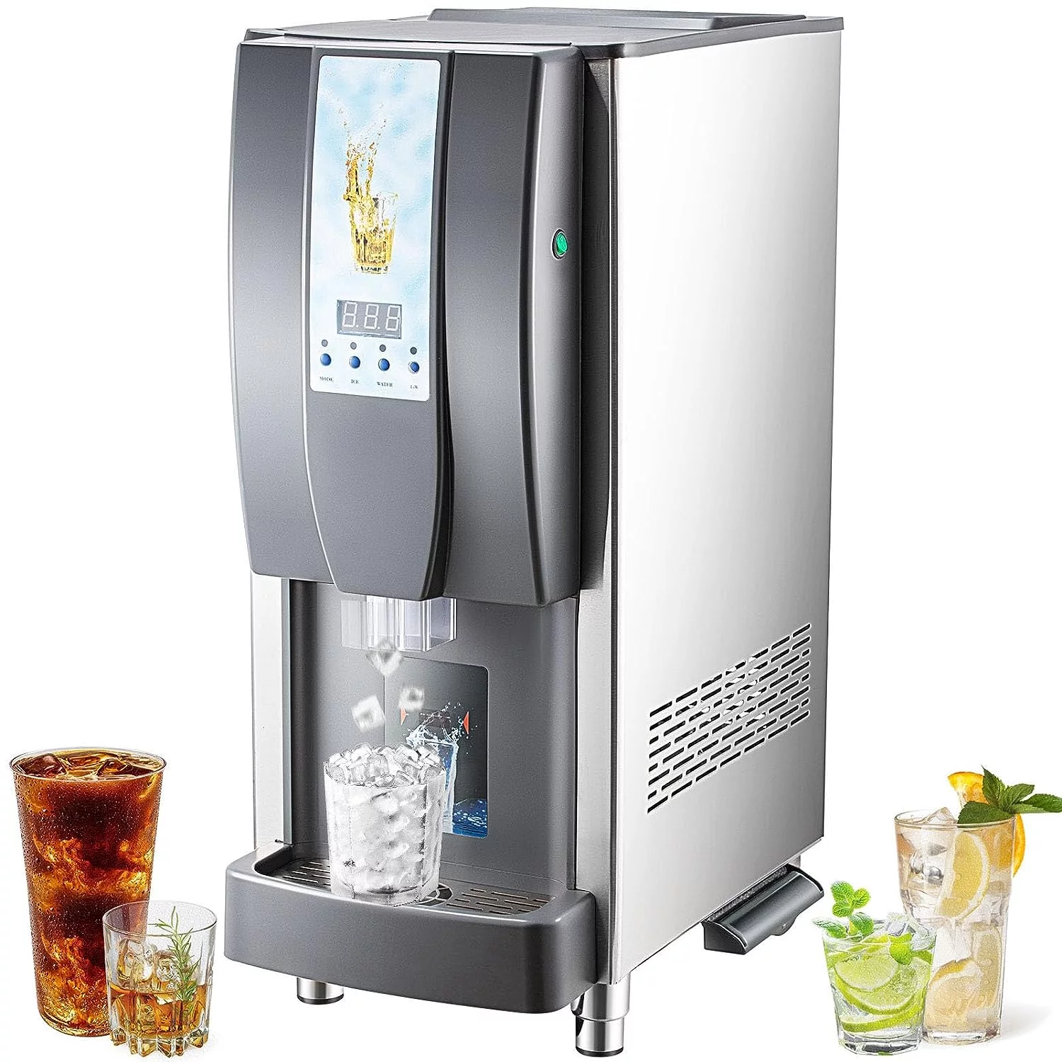 TECSPACE Commercial Ice Maker Countertop, 12 Cubes Ready in 4 Mins, 175lbs in 24Hrs, Intelligent Sensing Ice Machine with RO Fiber Membrane Filter, 132lbs Weight Ice Maker for Home Kitchen Office
