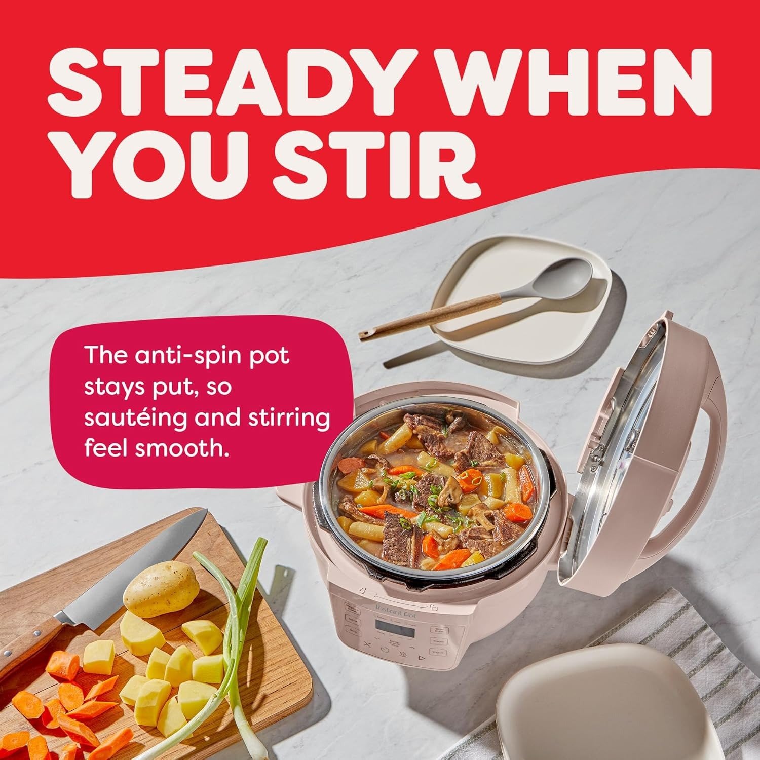 Mini 7-in-1 Multi-Cooker, Pressure Cooker, Slow cook, Sauté, Steam, Rice Maker, Yogurt, & Warmer, Rosewater, 4 Quarts