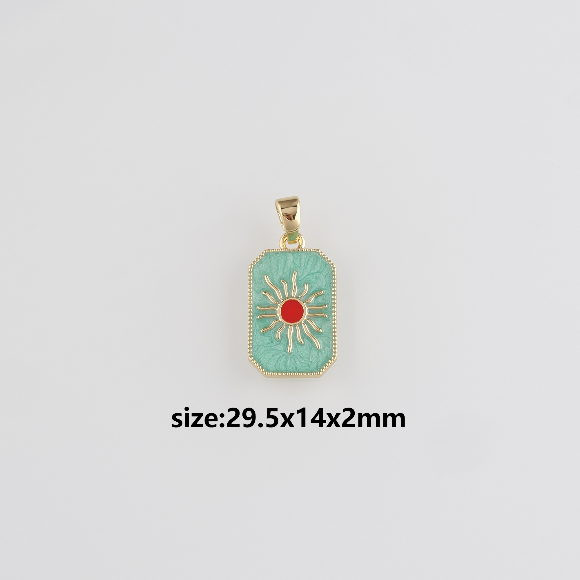 18K Gold Filled Sun Pendant,Enamel Sun Charm Earrings Necklace for DIY Jewelry Making Supply