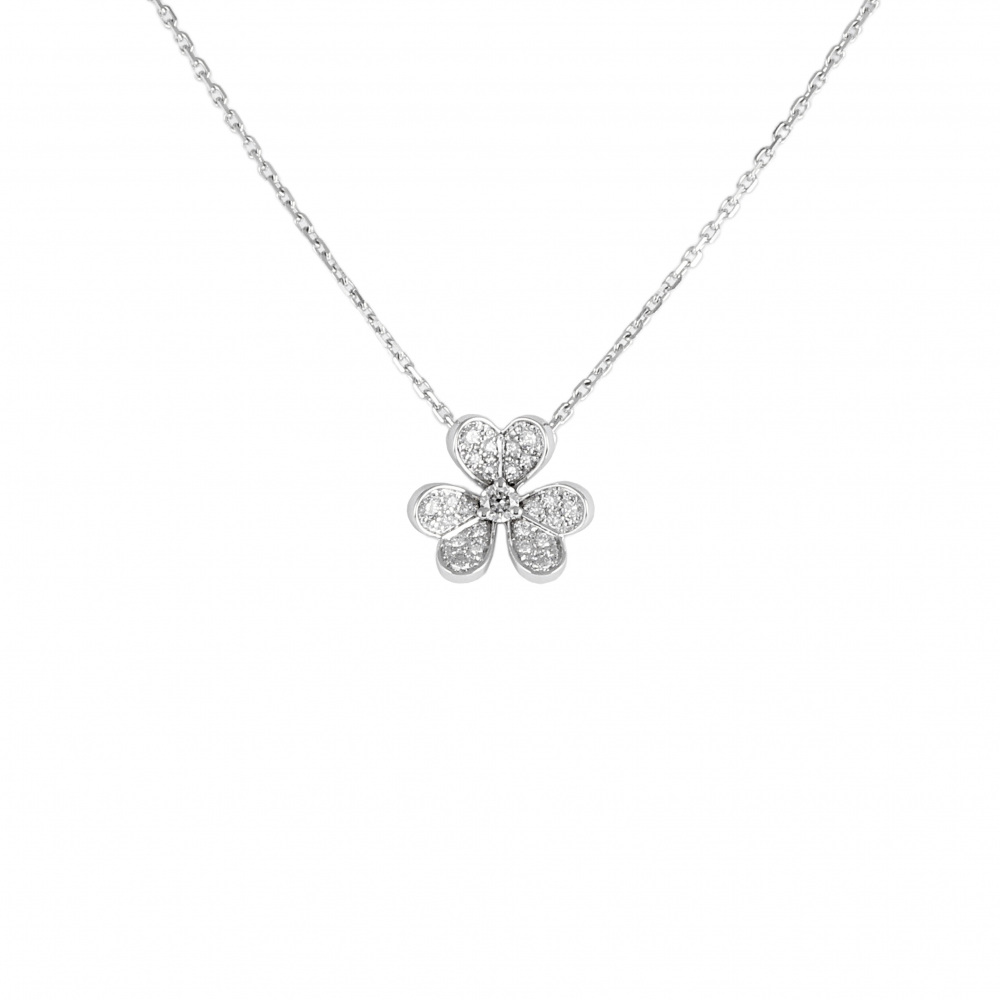 Van Cleef & Arpels Frivole Necklace 18K White Gold Diamond VCARP3W300