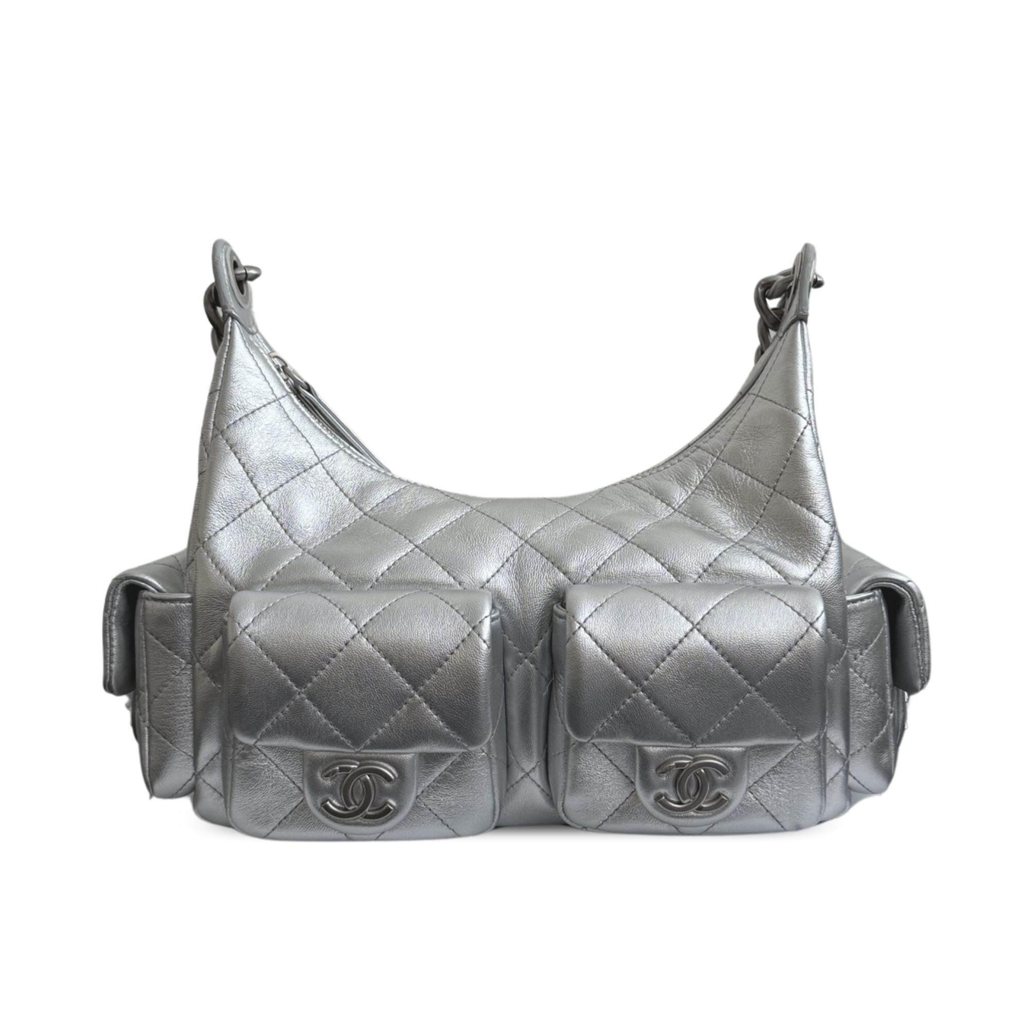 Chanel 25C Hobo Bag Silver Spring/Summer 2025 Collection 32cm/12.2cm