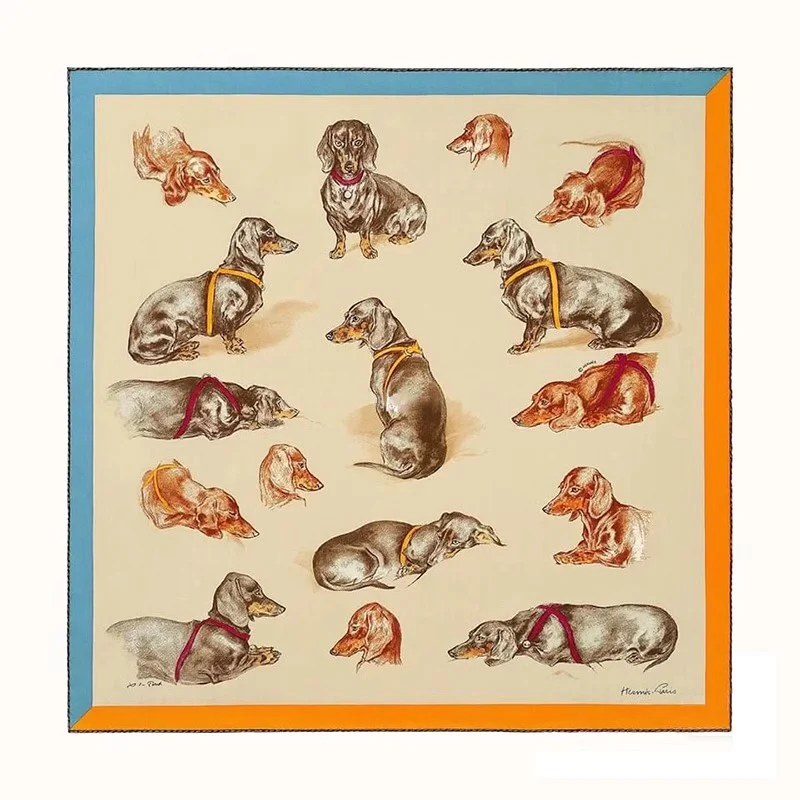 BD041 - Royal Hunting Dog Luxury Silk Feel Dog Pillow: Living Room Sofa