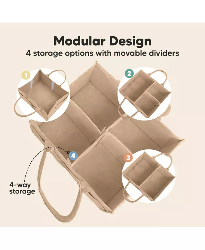 KeaBabies Kids Original Baby Diaper Caddy Organizer, Large Storage Caddy Organizer for Nursery, Changing Table
