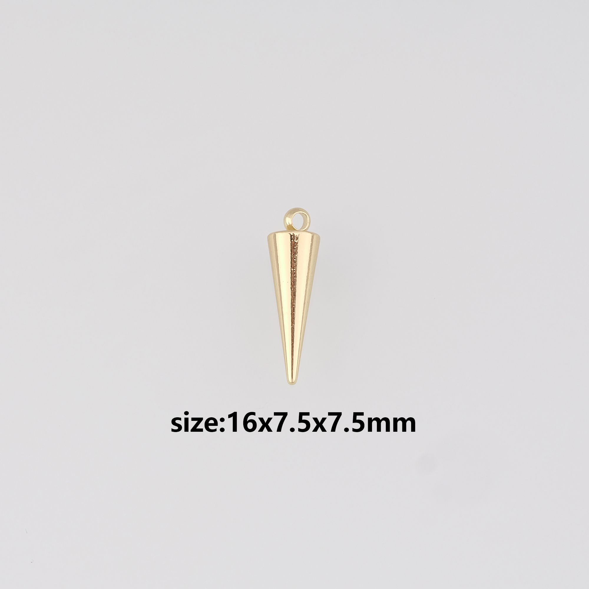 18K Gold Filled Conical Pendant,Dainty Conical Charm Earrings Necklace for DIY Jewelry Making Supply