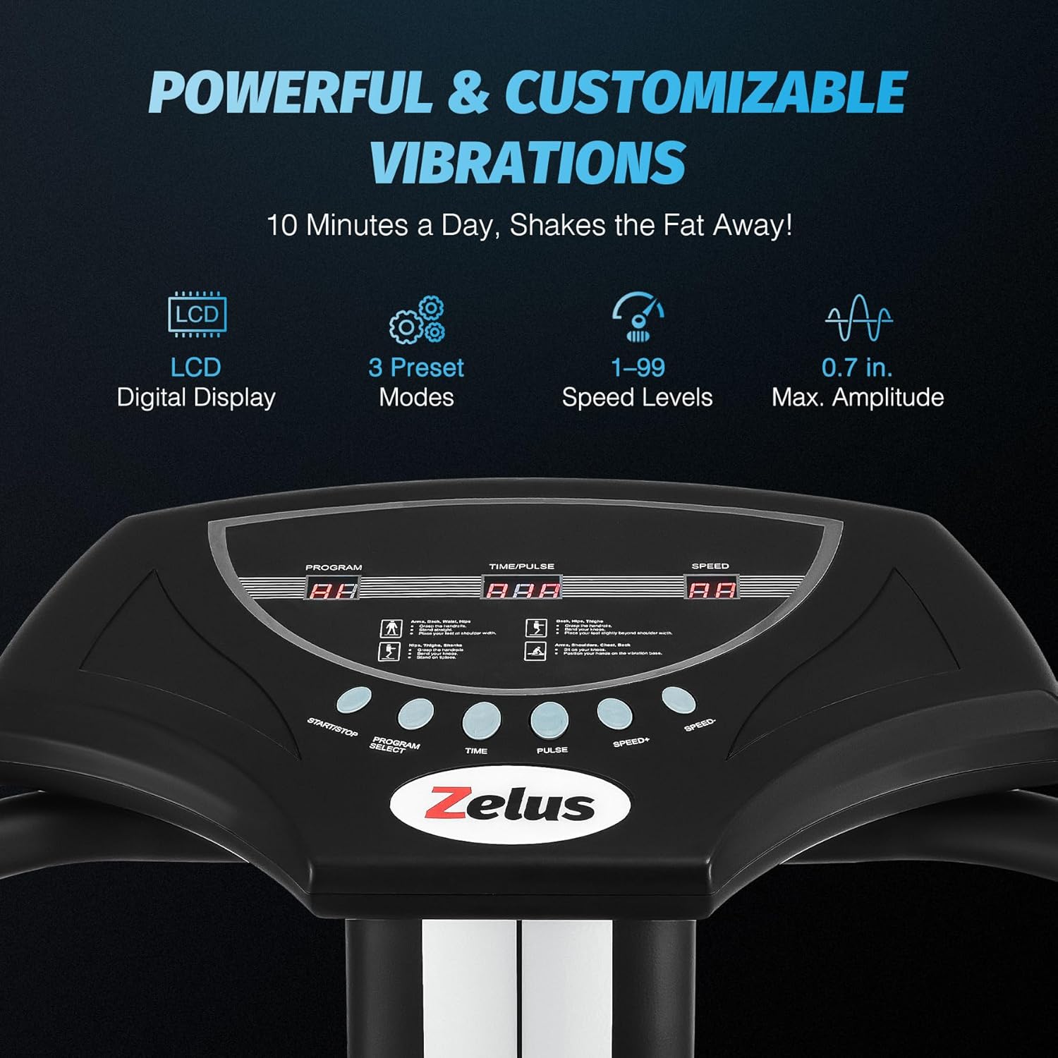 Whole Body Vibration Plate, 500W Vibration Plate Exercise Machine with 99 Levels 3 Preset Modes & 2 Resistance Bands, Training Fitness Vibration Platform Machine for Home Gym with 330lb Capacity
