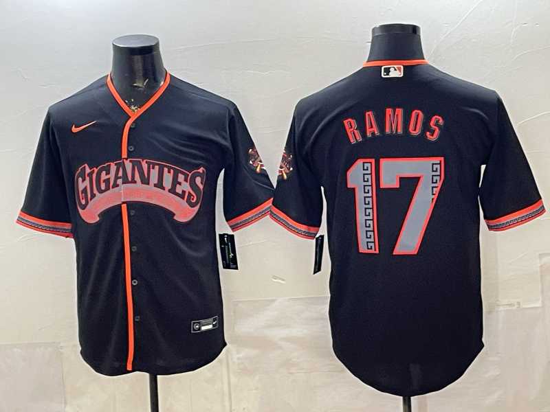 Men's San Francisco Giants Heliot Ramos #17 Black Alternate Stadium Jersey