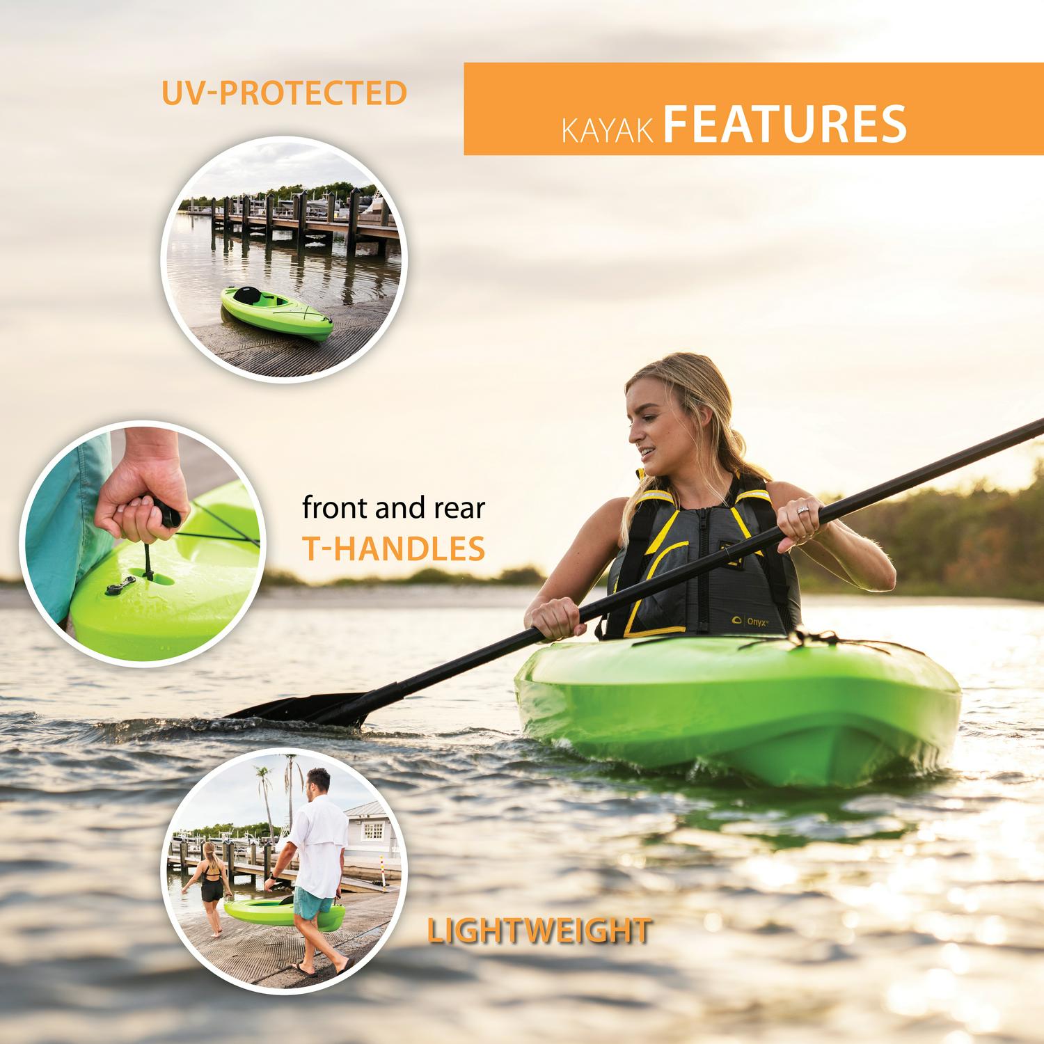 Lifetime Pacer 8 ft Sit-In Kayak (Paddle Included), Green