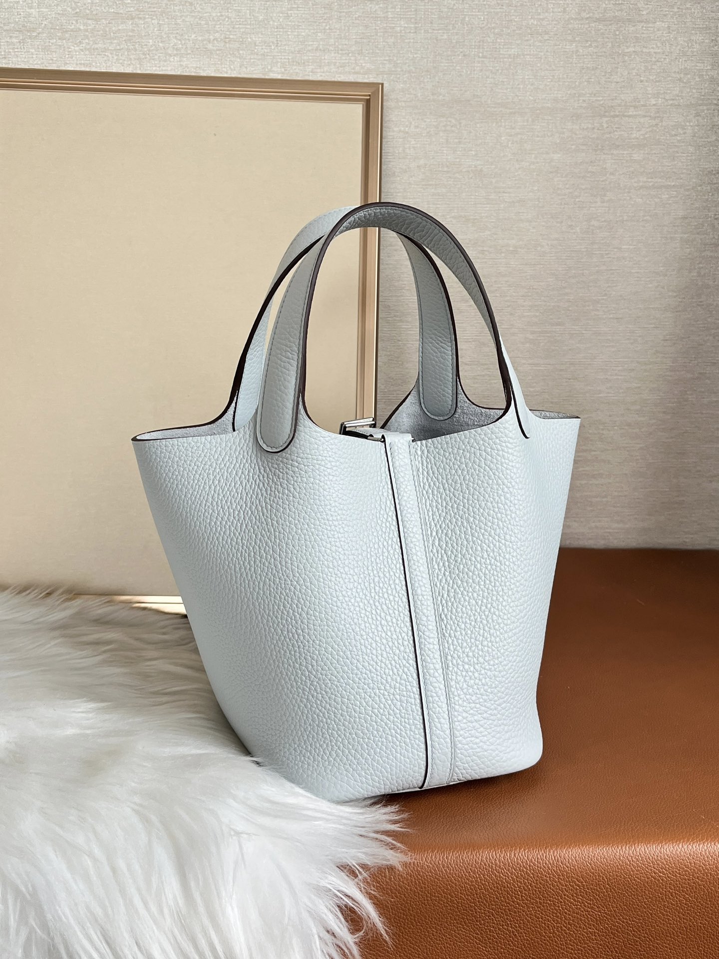 Hermes Picotin Lock 18Cm Gris Pale