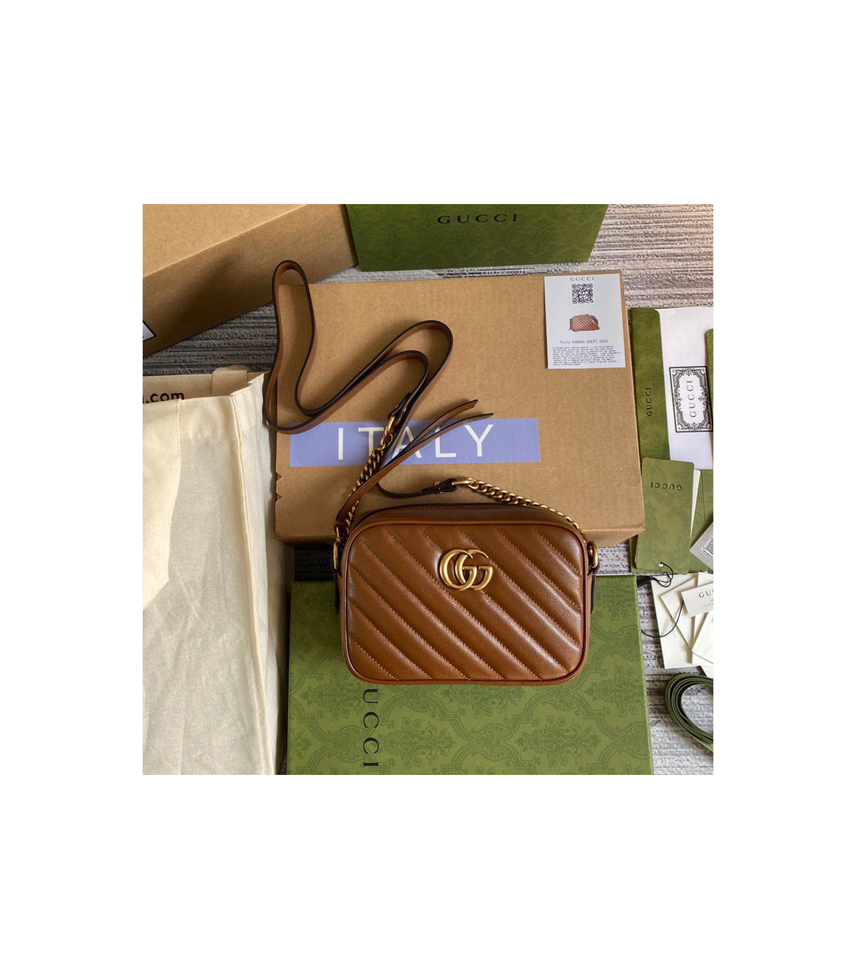 Gucci GG Marmont Matelasse Mini Bag Brown