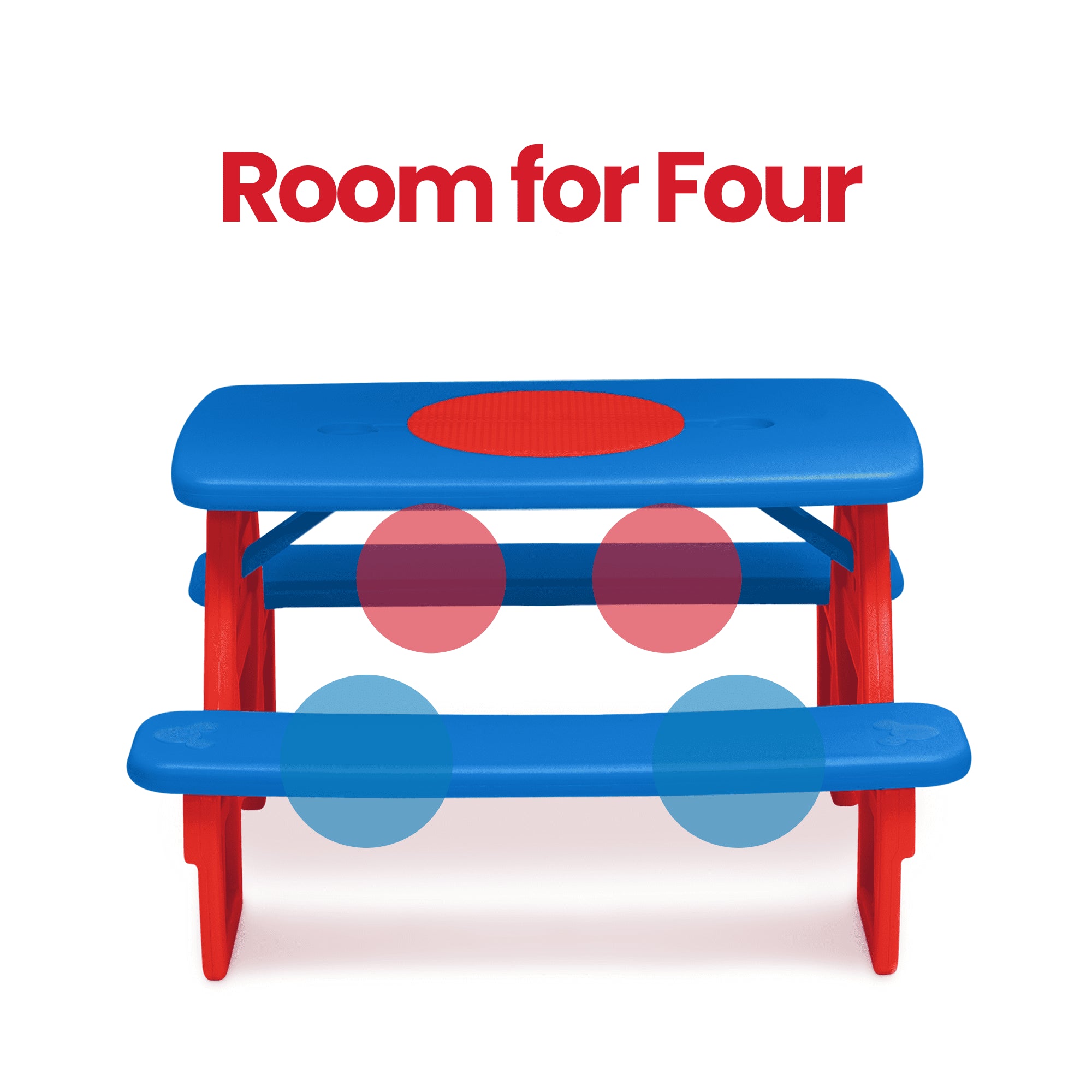 Mickey Mouse Picnic Table with Block Baseplate and Cupholders