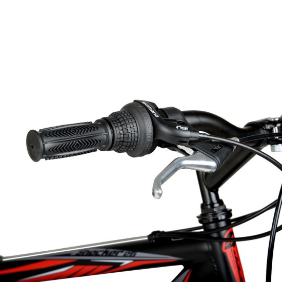 26″ Shocker Men’s Dual Suspension Mountain Bike, Black