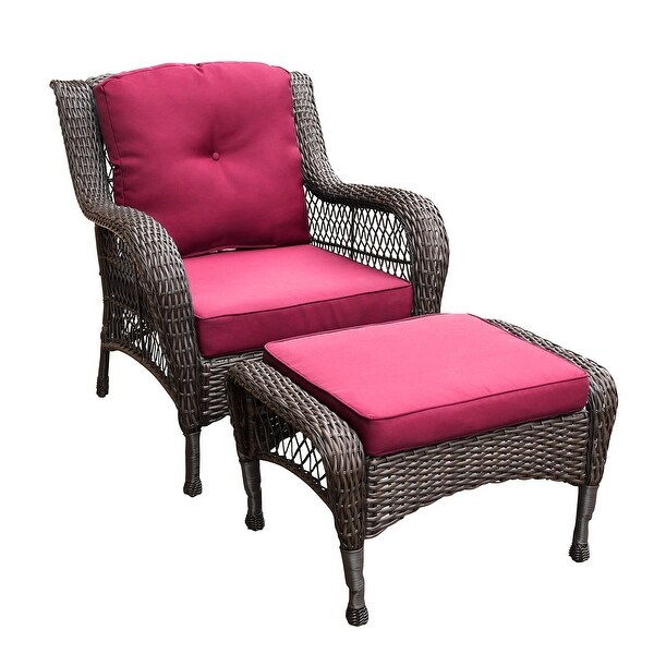 6piece Resin Wicker Patio Furniture Conversation Set with High Back