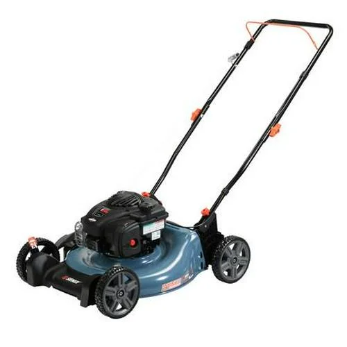 21-Inch 125 cc 4-Cycle Gas Powered Push Lawn Mower, Mulch and Side Discharge, Dual Lever Height Adj.