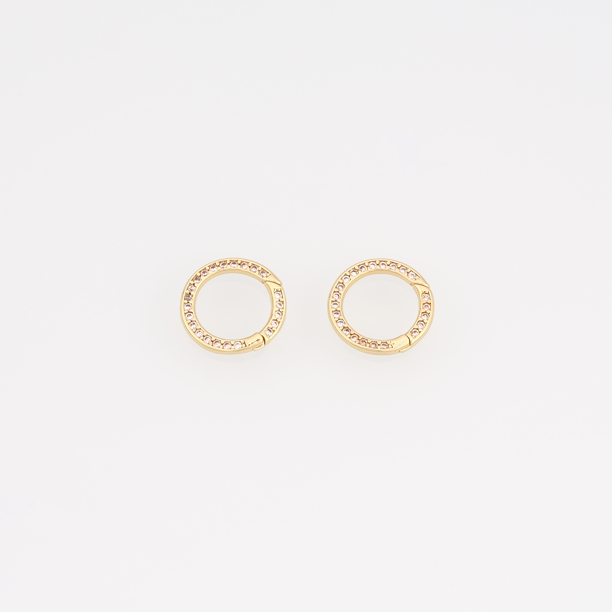 18K Gold Filled Round Clasp,Push Snap Clasp,Spring Buckle Bracelet Necklace for DIY Jewelry Finding Necklace Bracelet