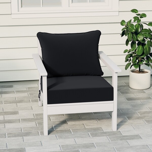 Polytrends Birchwood All Weather HDPE Outdoor Patio Deep Seating White Club Chair With Cushions (1Piece)