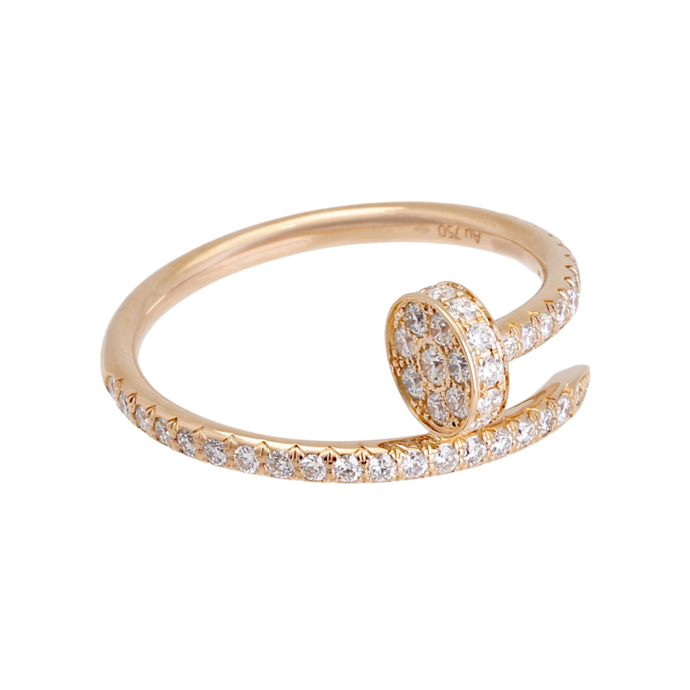 Cartier Juste un Clou Sm Semi-pavé Ring 18K Rose Gold Diamond B4231400