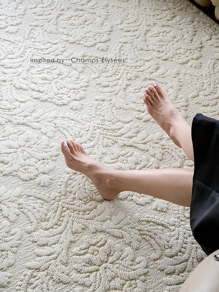 CP097 - Stunning! Iris Relief Pure Natural Four Seasons Alginate “Micro Waterproof” Cream Living Room Carpet