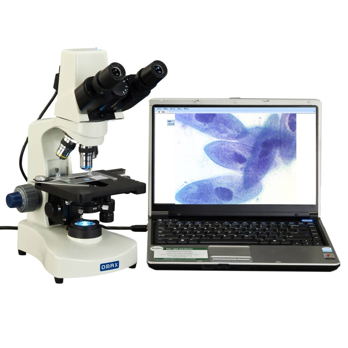 OMAX 40X-2000X Built-in 3MP Camera Binocular Compound Siedentopf LED Microscope with Phase Contrast Kit