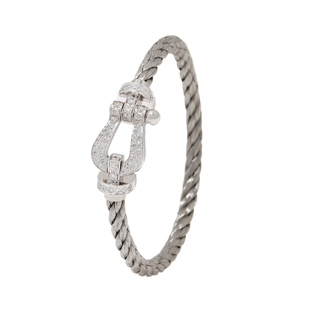 FRED Force 10 Lm Full Diamond Bracelet 18K White Gold 0B0050-6B0109