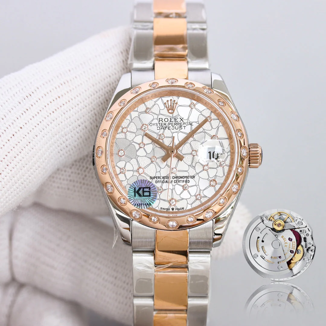 DATEJUST 31 TWO-TONE PINK GOLD STEEL GREY DIAL