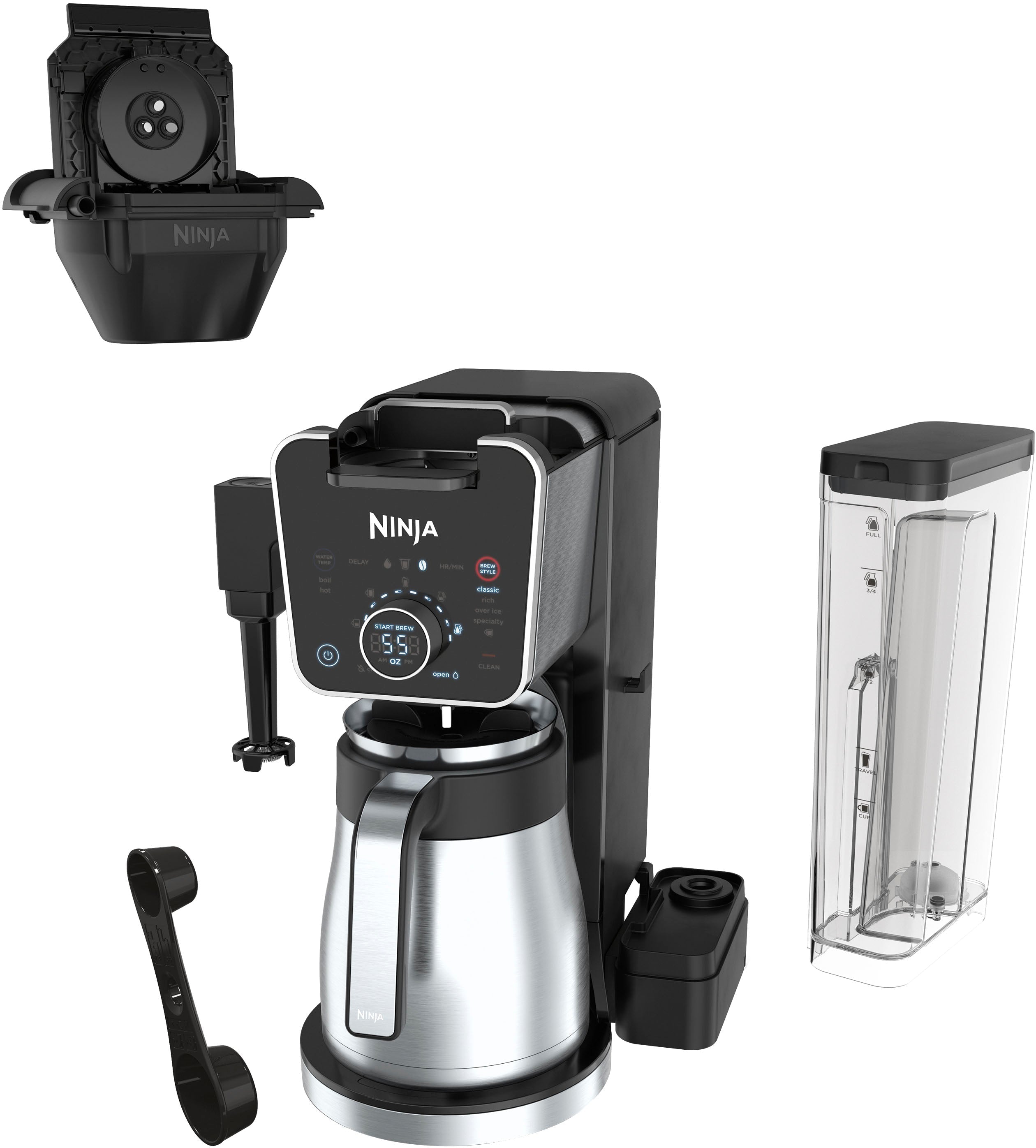 Ninja - DualBrew 12-Cup Specialty Coffee System with K-cup compatibility, 4 brew styles, and Frother - Black/Silver