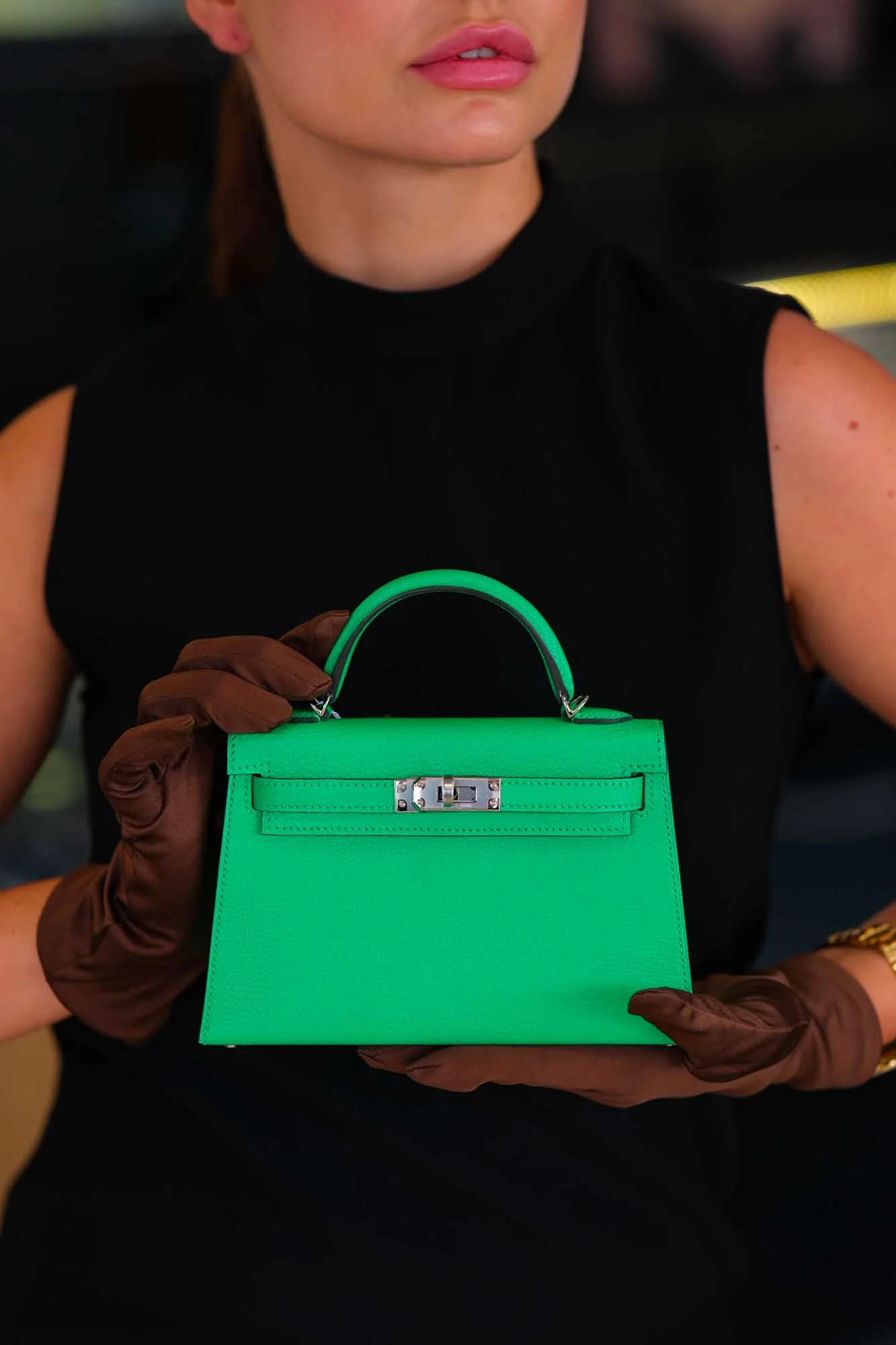Hermès Mini Kelly II Sellier 20 Vert Comics Chèvre Mysore Palladium Hardware
