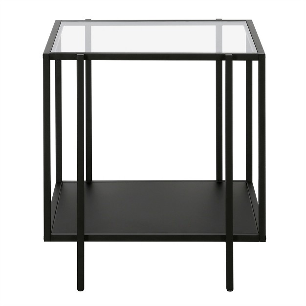 Black Bronze Side Table With Metal Shelf Henn amp hart