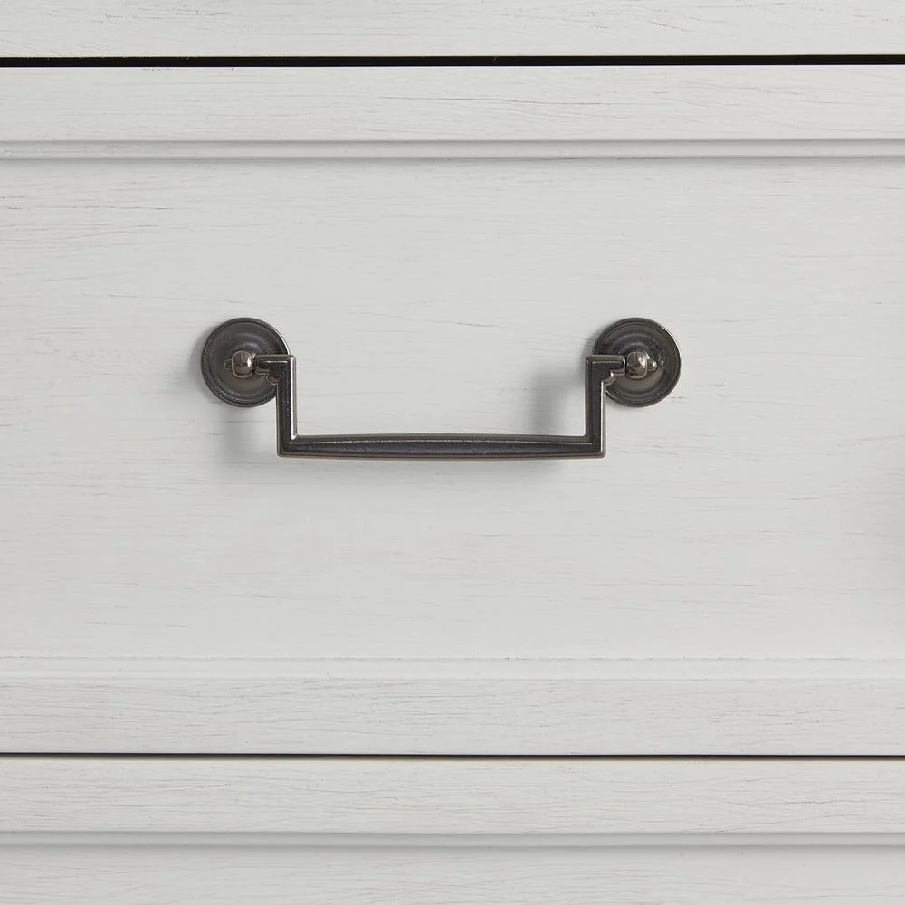 American Woodcrafters Dunescape Wood 5-drawer Chest in Antiqued Silver/White