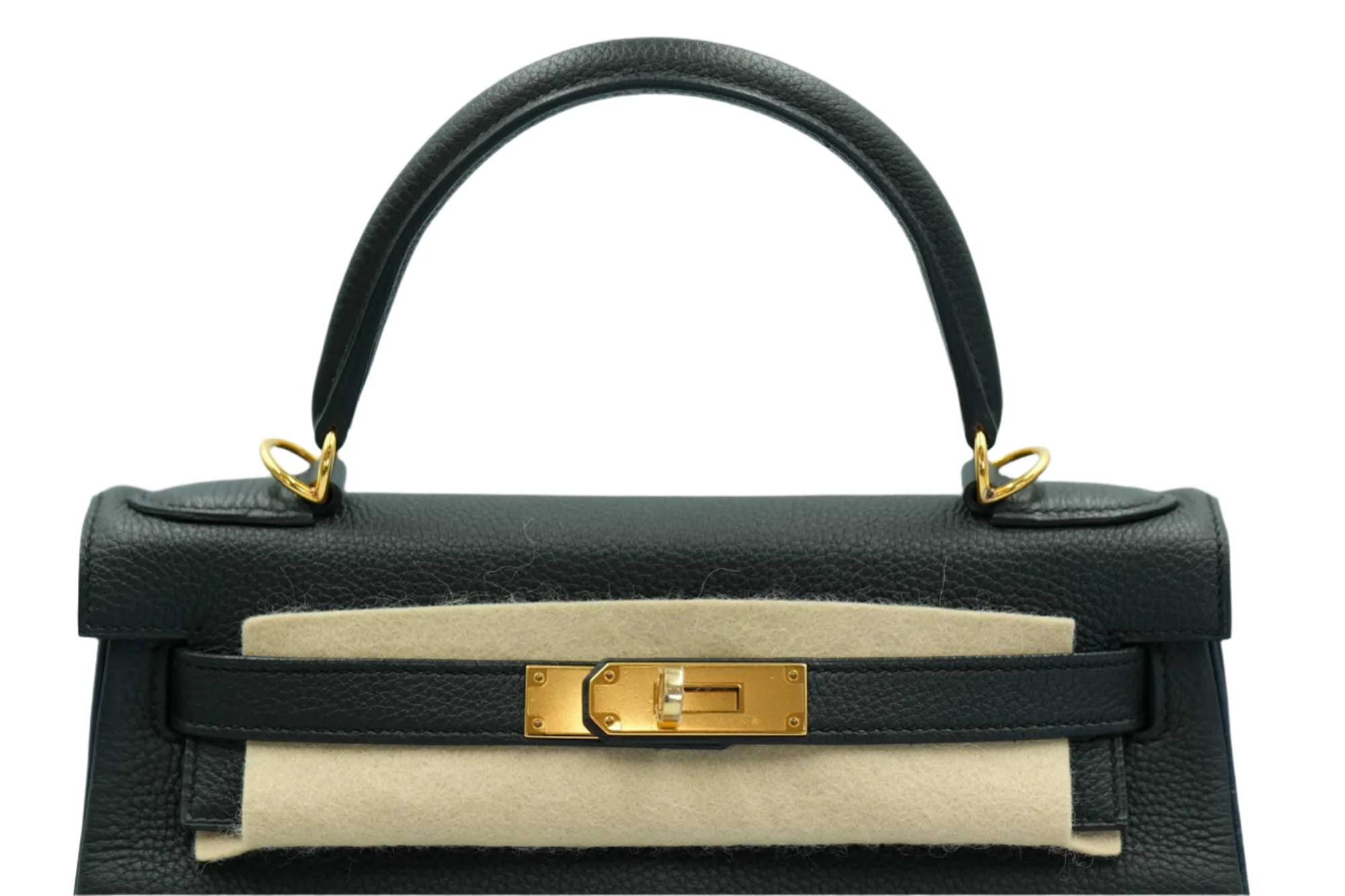 Hermès Kelly 28 Retourne HSS Noir Togo with Blue Piping Gold Hardware