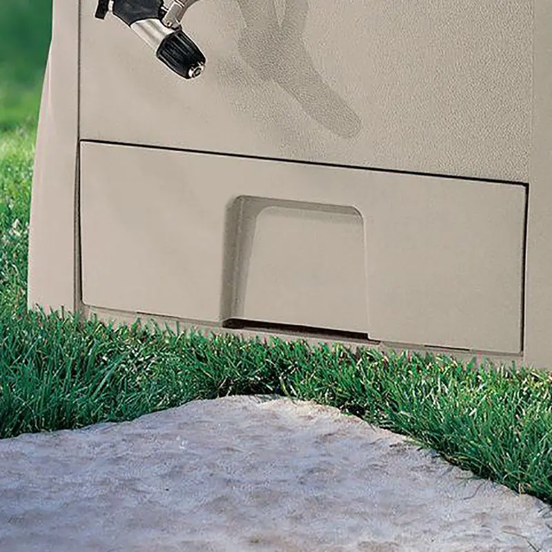 Suncast 100-Foot Auto-Rewind Hose Reel – PowerWind System with Light Taupe Housing & Wall Mount Option