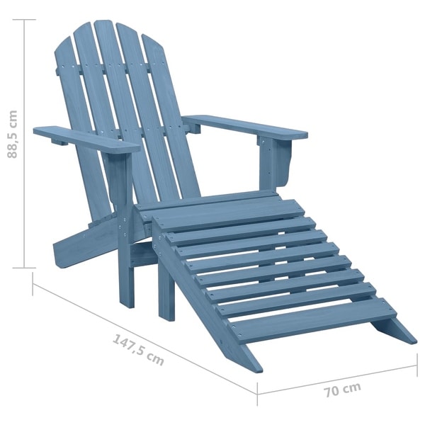 vidaXL Adirondack Chair Patio Adirondack Chair with Ottoman Solid Wood Fir