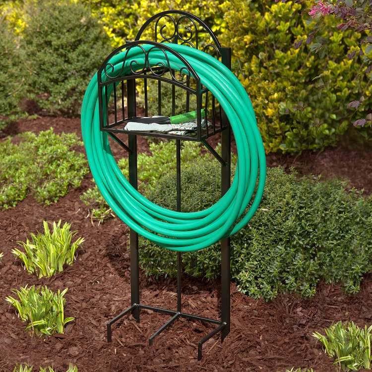 Liberty Garden 125′ Hose Stand With Shelf