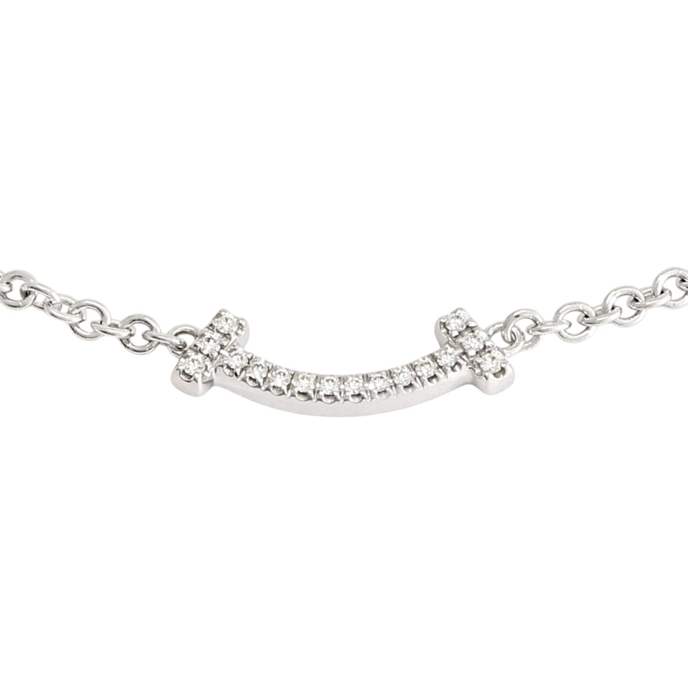 Tiffany & Co. Tiffany T Smile Bracelet 18K White Gold Diamond 62994797