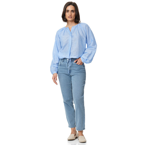 Gina Benotti Damen Leinen-Bluse mit Tunnelzug