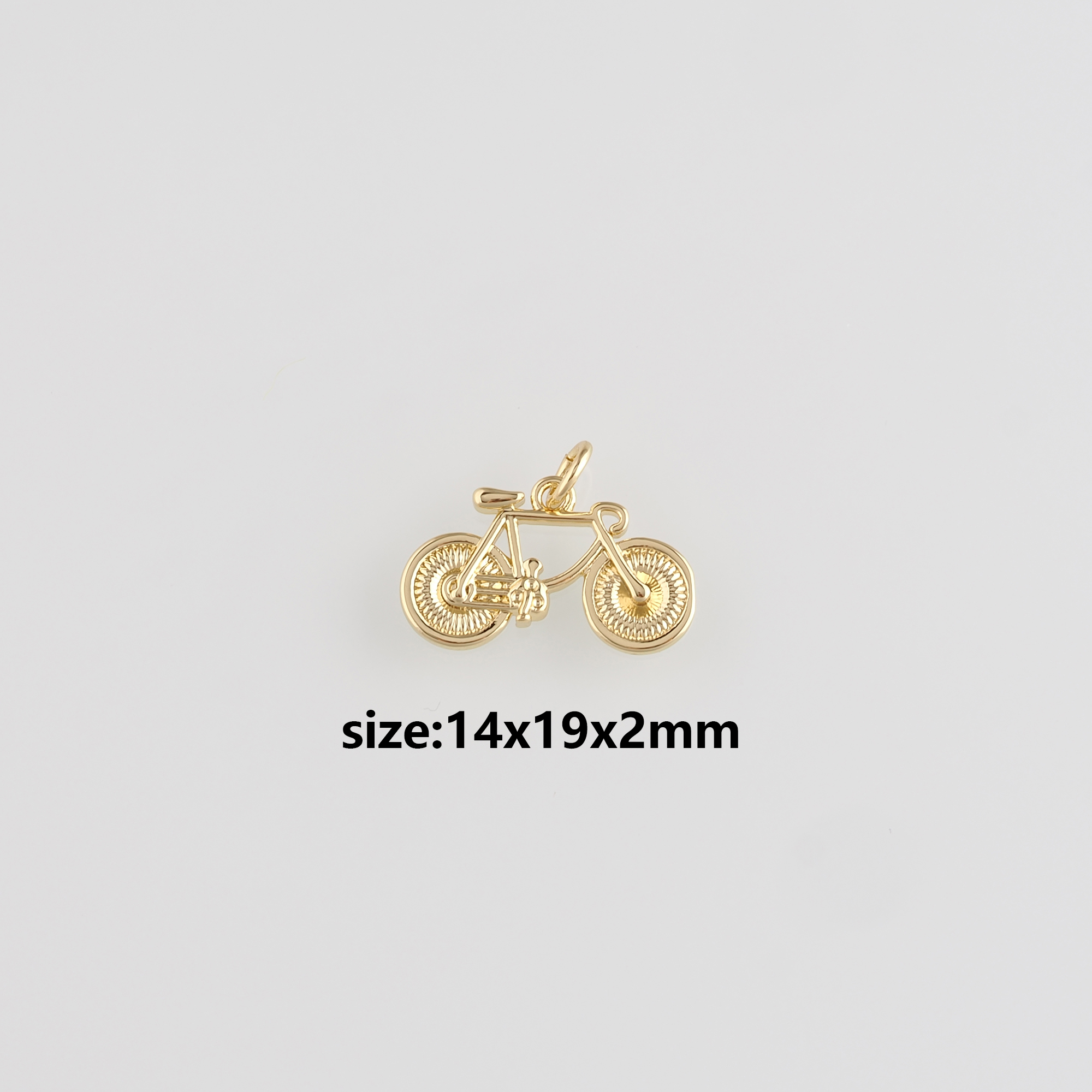 18K Gold Filled Bicycle Pendant,Bicycle Charm Earrings Necklace for DIY Jewelry Making Supply