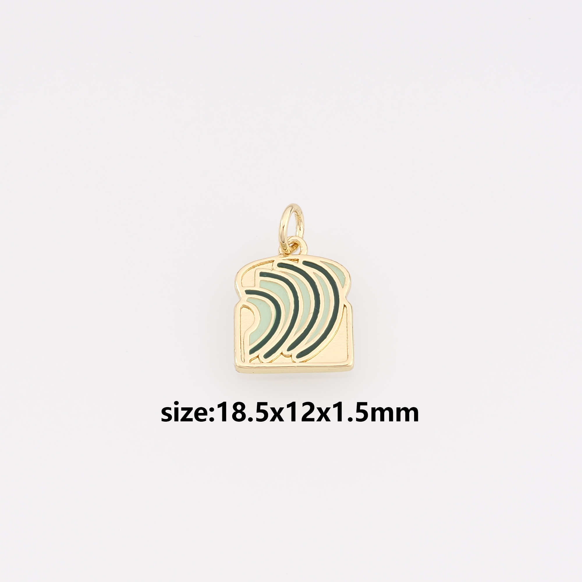 18K Gold Filled Bread Pendant,Dainty Bread Charm Earrings Necklace for DIY Jewelry Making Supply