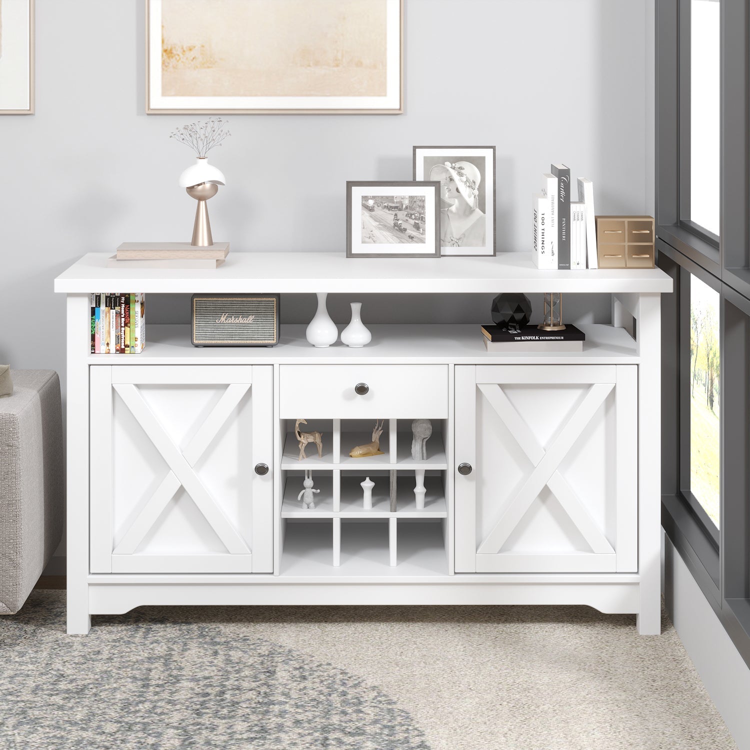 Catrimown Farmhouse Coffee Bar Cabinet, 47