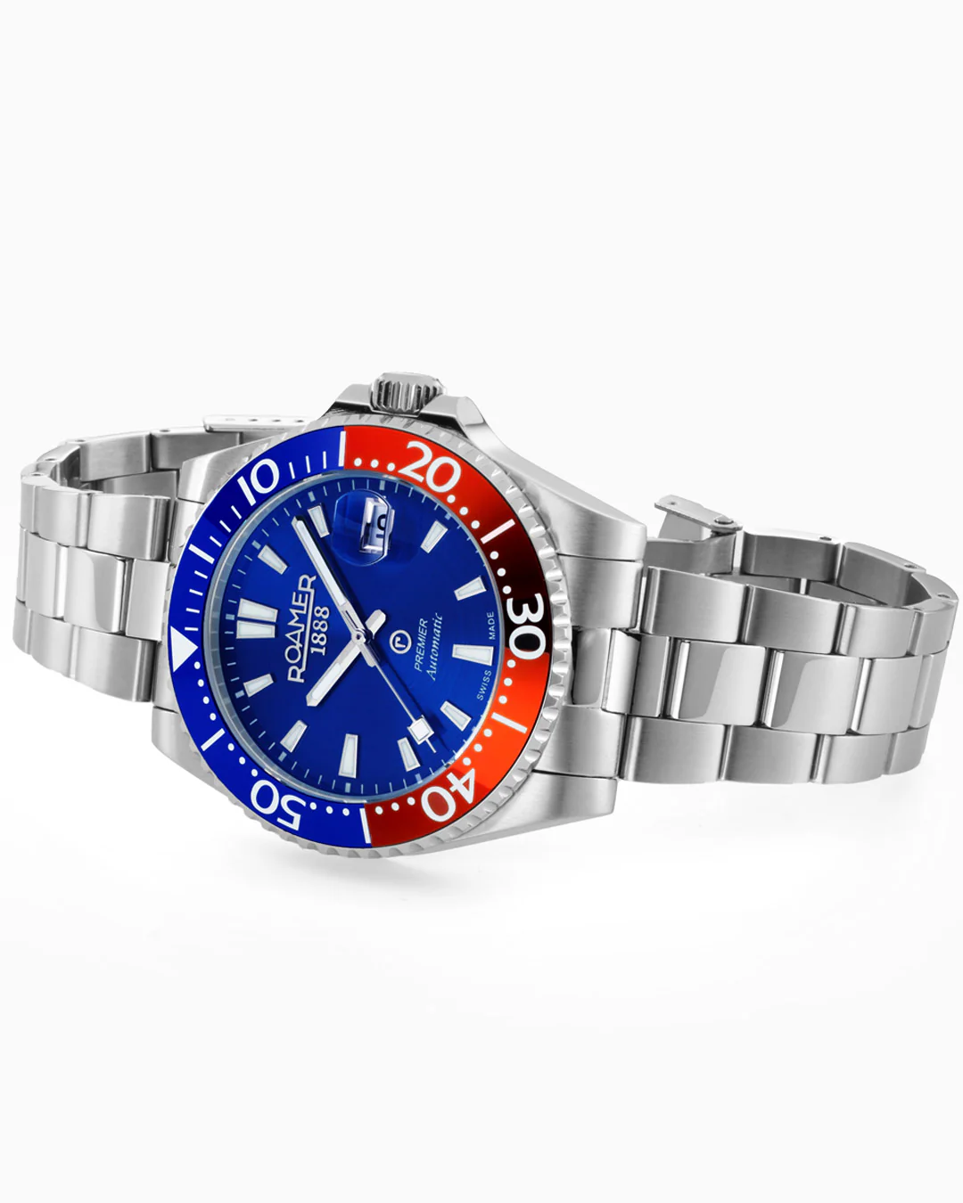 Premier 42 mm Automatic Three-Hand Date Blue Sunray Dial Silver Bracelet Sapphire glass Stainless Steel swiss watch