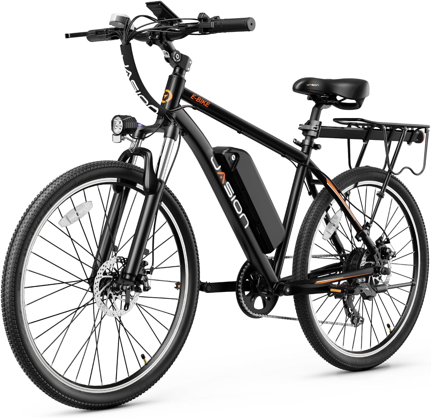 Jasion EB5 Electric Bike for Adults with 360Wh Removable Battery, 40Miles 20MPH Commuting Electric Mountain Bike with 350W Brushless Motor, 7-Speed, 26