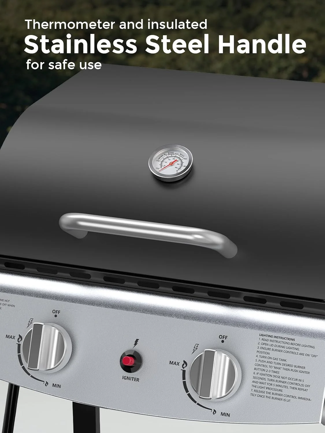 4-Burner Propane Gas Grill with Porcelain-Enameled Cast Iron Grates and Side Burne G0141A