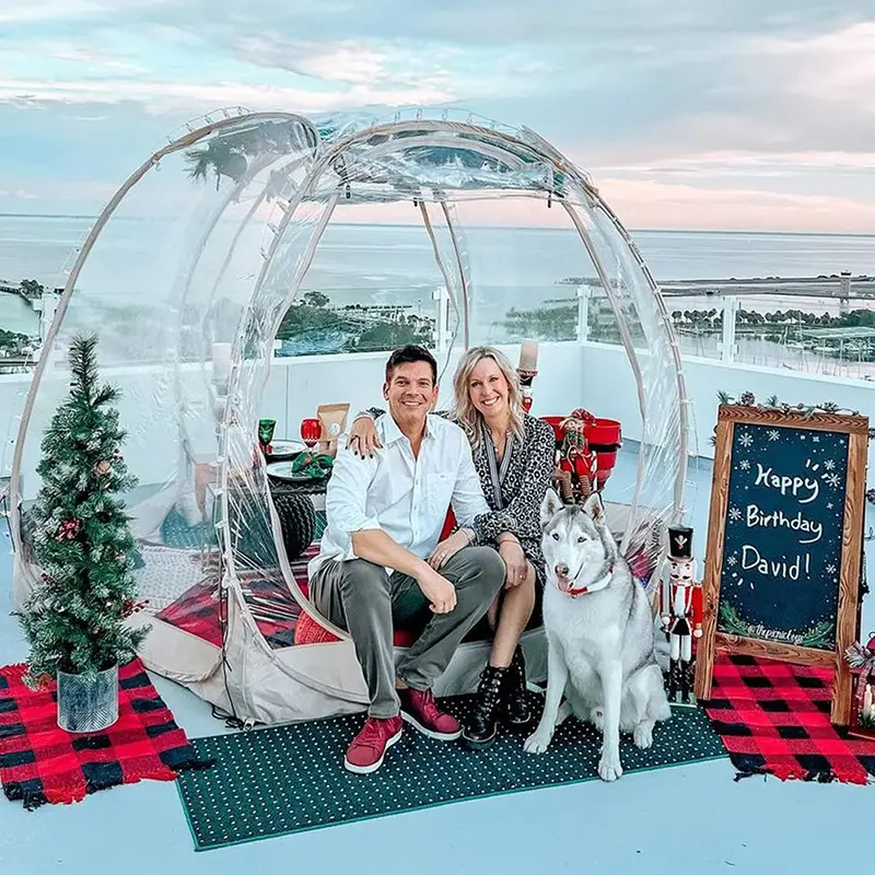 Pop-Up Bubble Tent Gazebo – 8–10 Person Igloo-Style Dome Canopy for Patio, Garden, or Outdoor Events