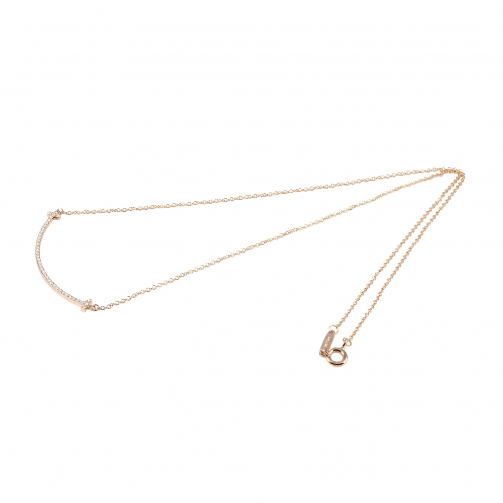 Tiffany & Co. Tiffany T Smile Necklace 18K Rose Gold Diamond 63058815