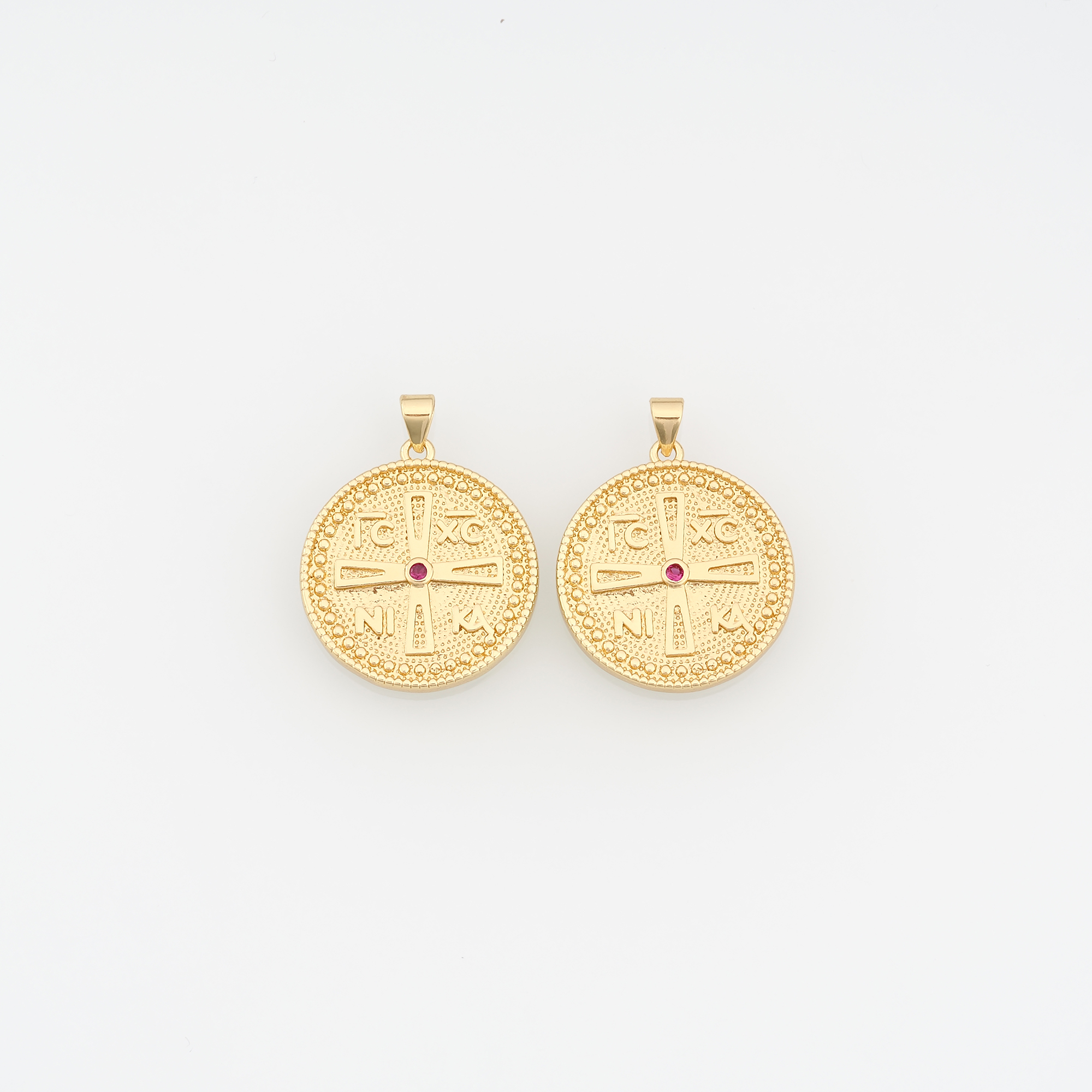 18K Gold Filled Cross Pendant,Religious Charm Earrings Necklace for DIY Jewelry Making Supply