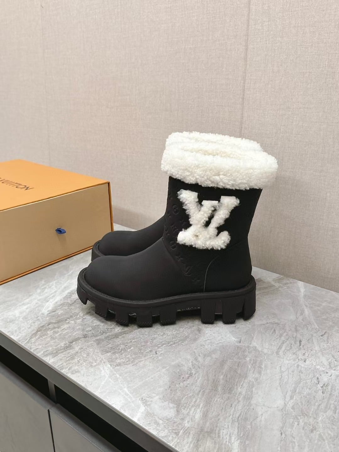 Louis Vuitton Ankle Boots In Bronze Black