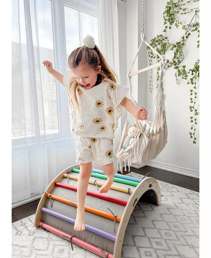 Lily and River Birch Little Rocker Pikler Arch In Rainbow